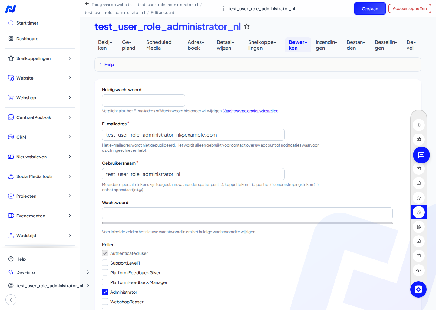 Je account bewerken